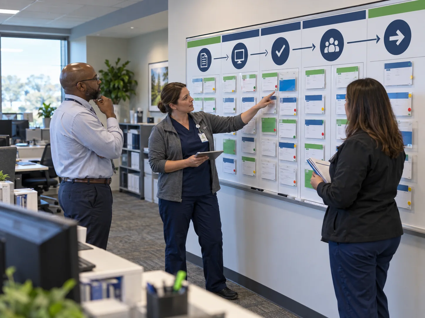 Medical coding quality team reviews documentation, edits, and release stages