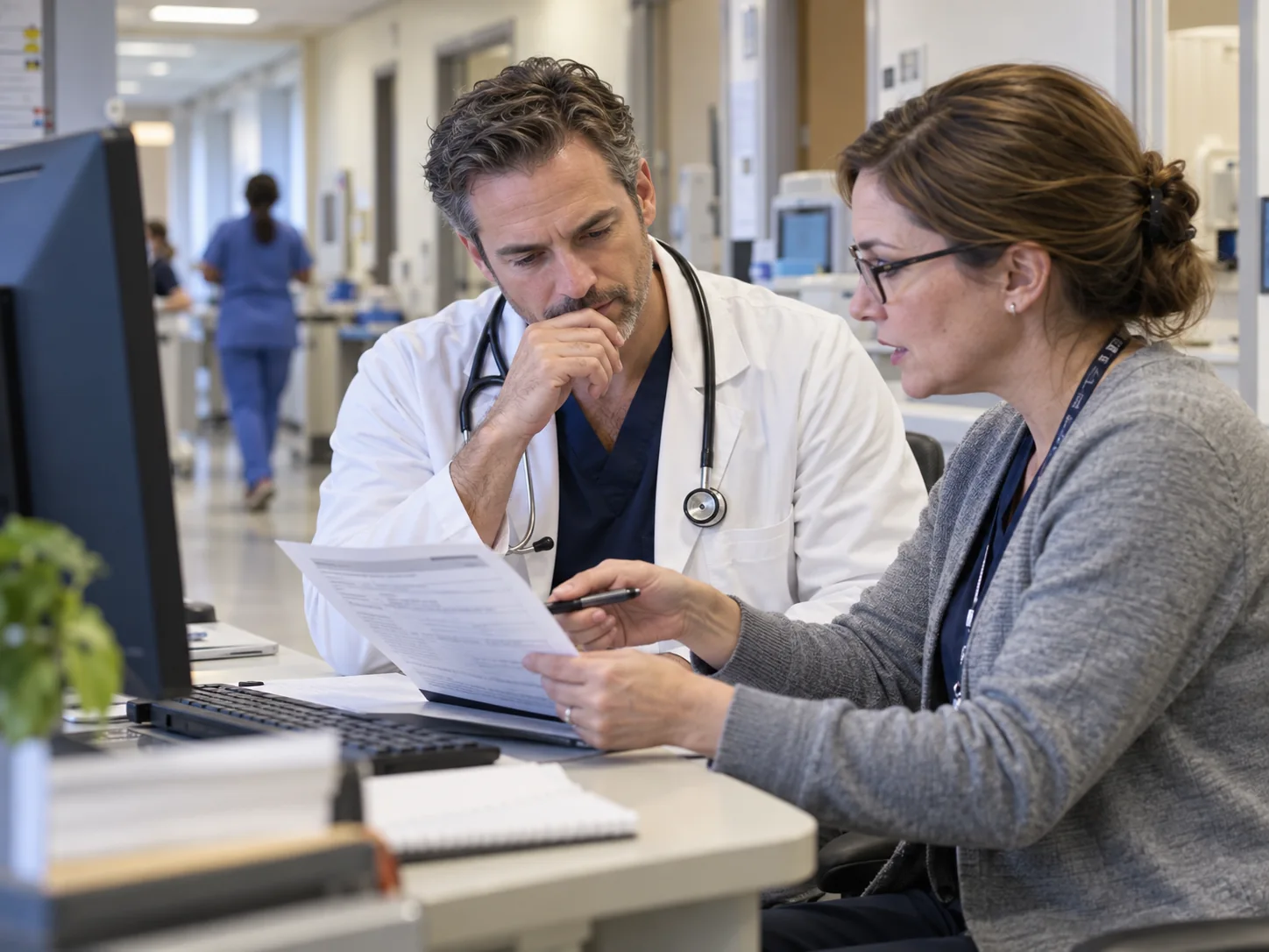 Physician and coding specialist discuss an ambiguous record through a documentation query